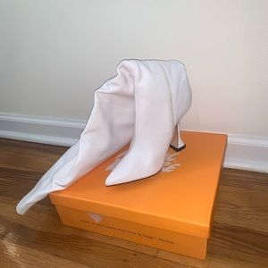 Public Desire White Knee High Boots